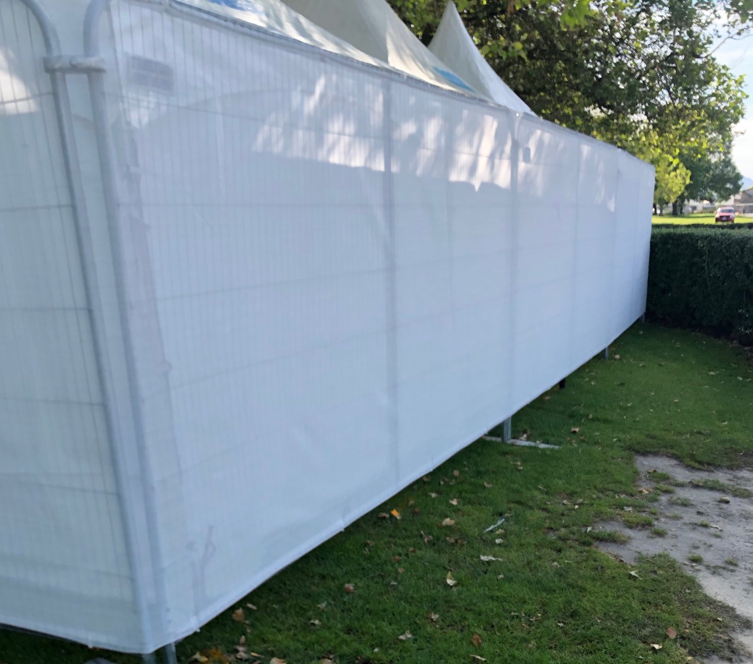 plain white fencing shadecloth